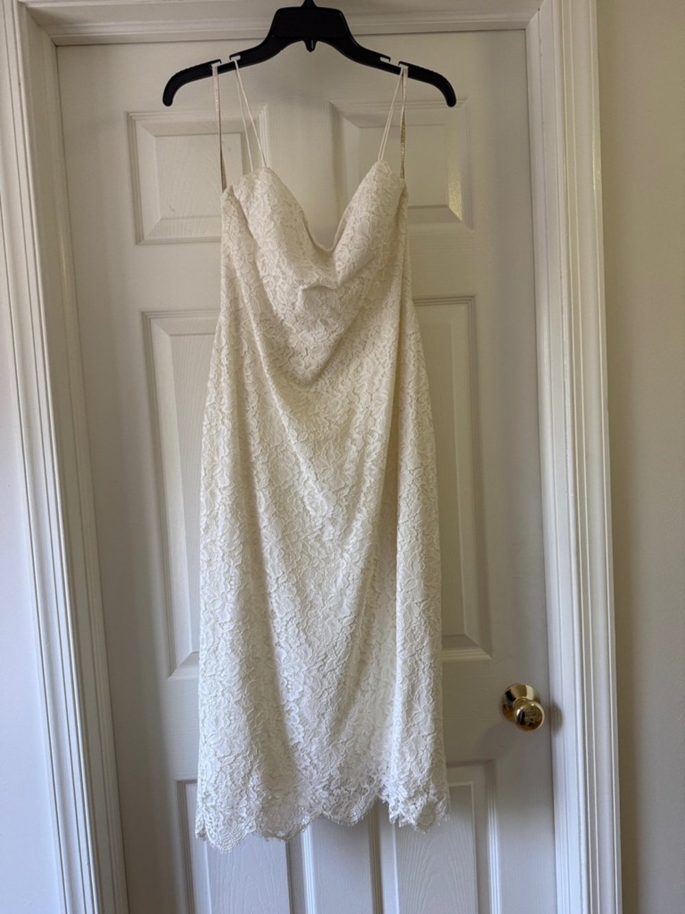 Jenny Yoo Cream Strapless Lace square neck little white Dress